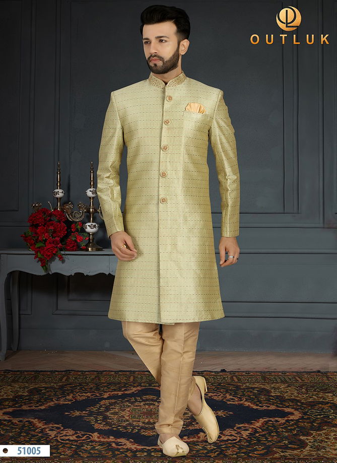 Outluk Vol 51 Wedding Wear Wholesale Sherwani Groom Collection